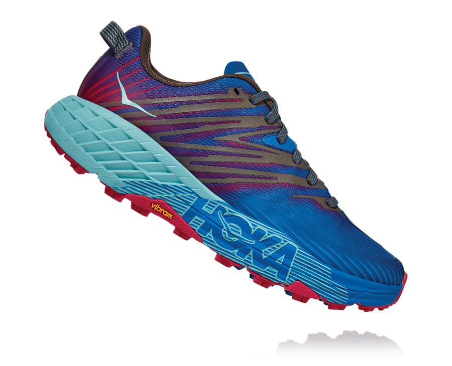 Trail Shoes Womens - Hoka One One Speedgoat 4 - Blue - OAUJSLG-47